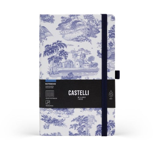 Castelli Notebook Landscapes Mid Ruled Marine Blue