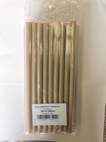 Hi Iq Straws Sugarcane 12mm X 250mm - 50PC