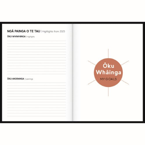 Tuhi Diary A41 Day Per Page Premium Rataka Black & Gold 2026