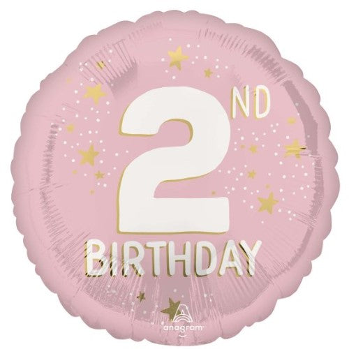 Balloon - 45cm Standard HX Little Miss 2nd Birthday S40