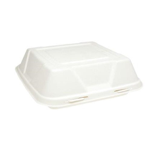Green Choice Clam Sugarcane Square Large 230x230x85mm - 50PC
