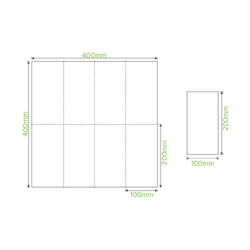 Biopak Serviette Dinner 2Ply 8 Fold White Quilted - 100PC