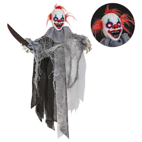 Animatronics Hanging Shaking Clown with Knife