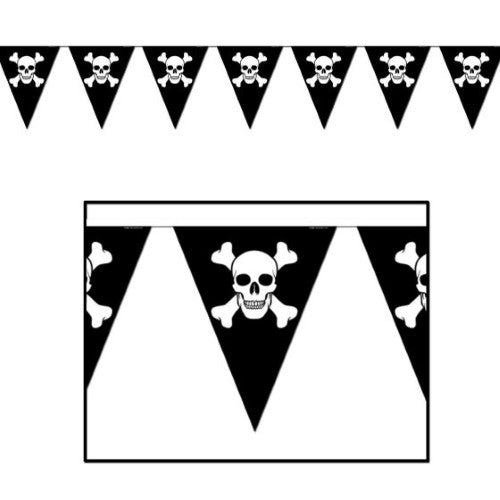 Beistle Pirate Jolly Roger Pennant Banner