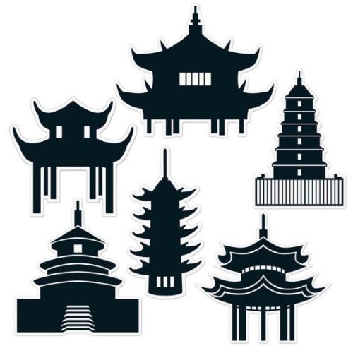 Beistle Chinese New Year Pagoda Silhouettes - (Pack of 6 )