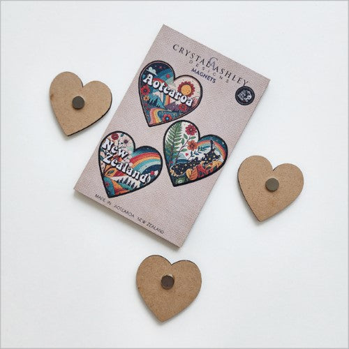 Pop Out Magnet - Heart Aotearoa + NZ Set (5cm)