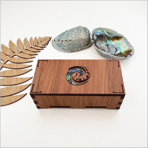 Small Rectangle Trinket Box - Relief Koru (5.4 x 10.8 x 3.8cm)