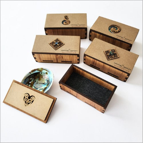 Small Rectangle Trinket Box - Relief Koru Heart (5.4 x 10.8 x 3.8cm)