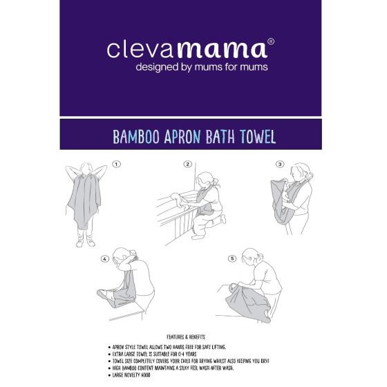 Bamboo Extra Large Apron Baby Bath Towel - White & Honey - ClevaMama