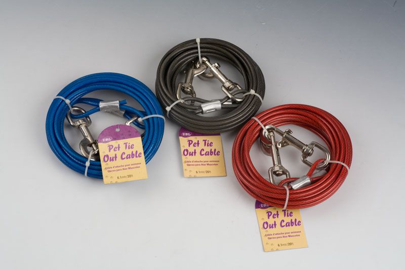 Dog Tie Out Cable - 6m (Set of 3 Assorted)