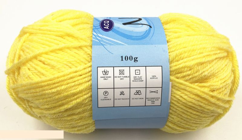 Acrylic Yarn - Yellow 100g #105 (Set of 6)