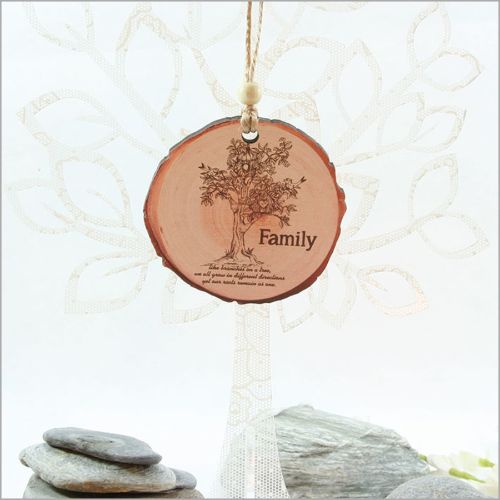 Wood Slice Ornament : Family Tree - Ornaments