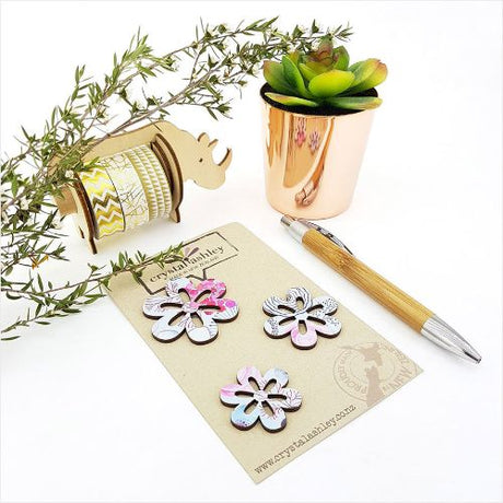 Blue floral wall art featuring daisies in playful mini shapes, perfect for brightening any living space.