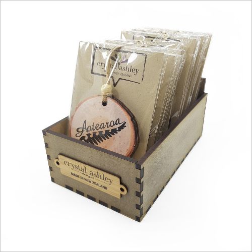 KWW Tui Wood Slice Ornament with laser-cut design, eco-friendly, double-sided, 80mm x 75mm, perfect for Christmas décor.