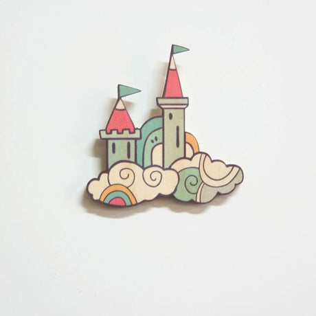 Mini pine castle wall art, eco-friendly, 90mm x 92mm, perfect for creative projects and unique home decor.