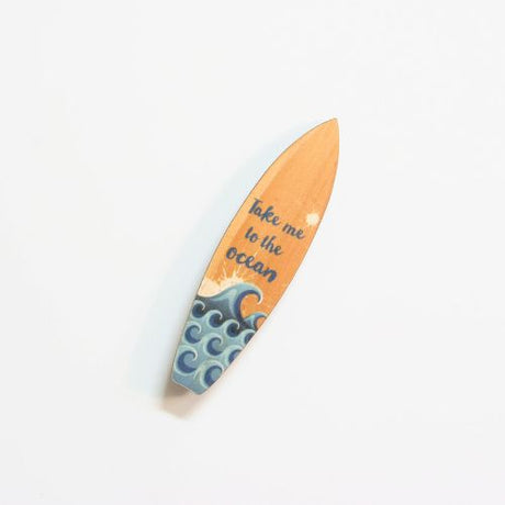 Kiwiana Wall Art mini surfboard in eco-friendly pine, 32mm x 120mm, vibrant coastal design for unique home decor.