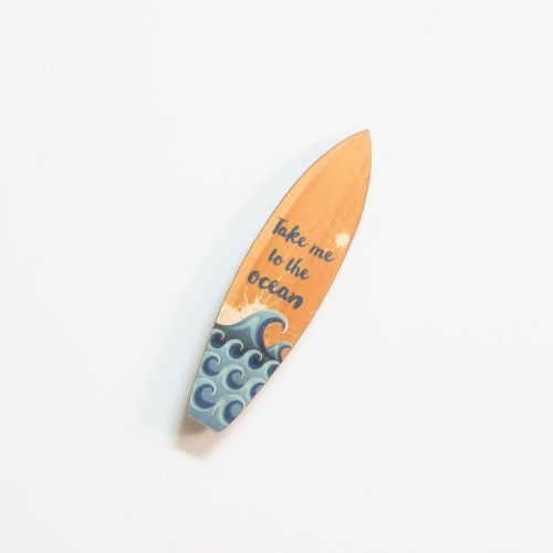 Kiwiana Wall Art mini surfboard in eco-friendly pine, 32mm x 120mm, vibrant coastal design for unique home decor.