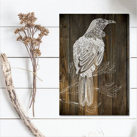 Kiwiana wall art featuring a vibrant tui bird on lightweight plywood, perfect for any room's decor.