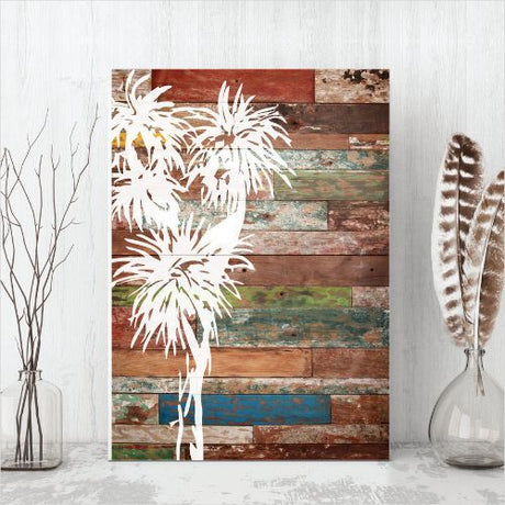 Kiwiana Wall Art featuring a Cabbage Tree, crafted from lightweight plywood, perfect for enhancing home decor.