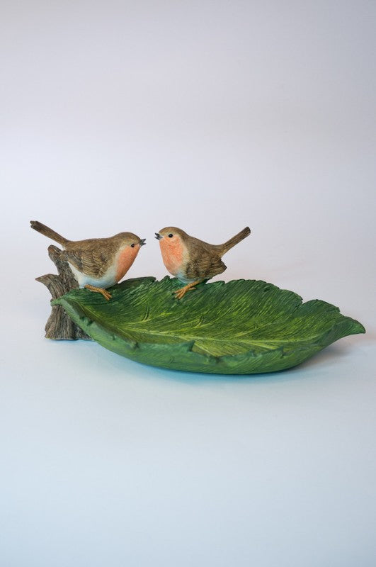 Garden Ornament - Birds On A Leaf - Bird Feeder - CLEARANCE PRICE