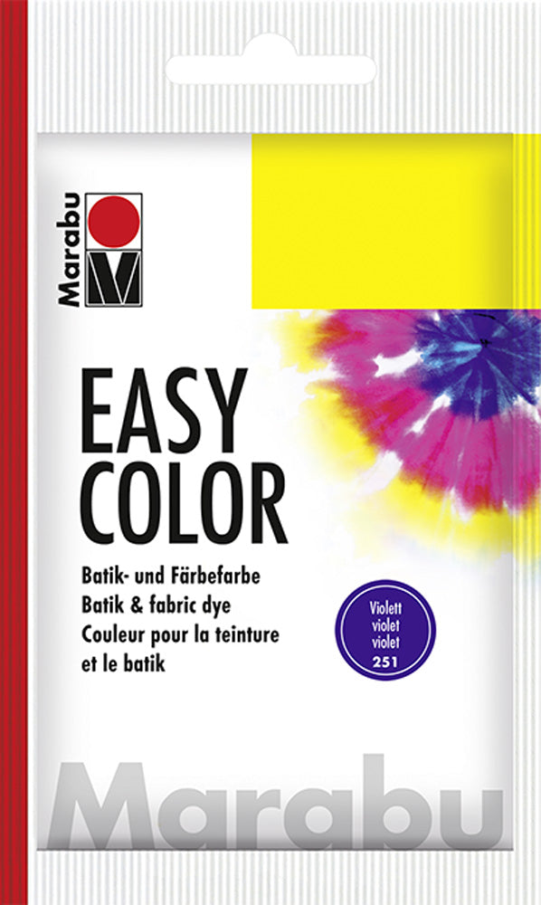 MARABU EASY COLOUR 25g VIOLET fabric dye for vibrant designs on natural fabrics, offering exceptional lightfastness.