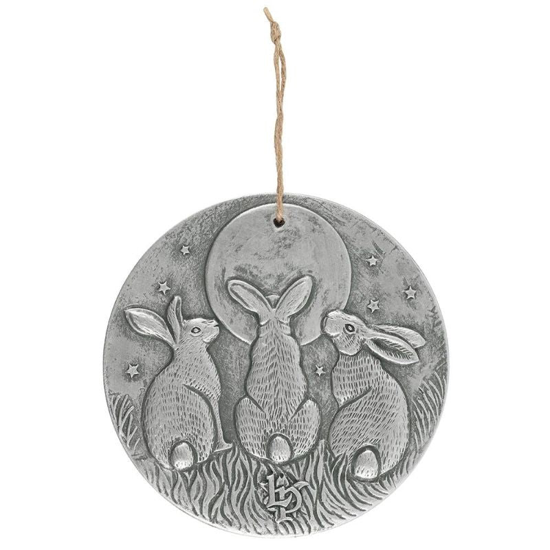 Silver Effect Moon Shadows Terracotta Plaque by Lisa Parker