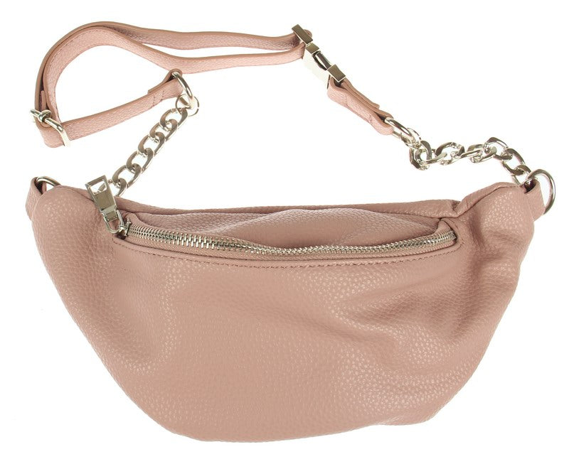 Bum Bag with Metal Chain - Pink