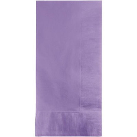 Pack of 50 lavender dinner napkins, 40cm x 40cm, elegant 1/8 fold design, ideal for special occasions and everyday use.