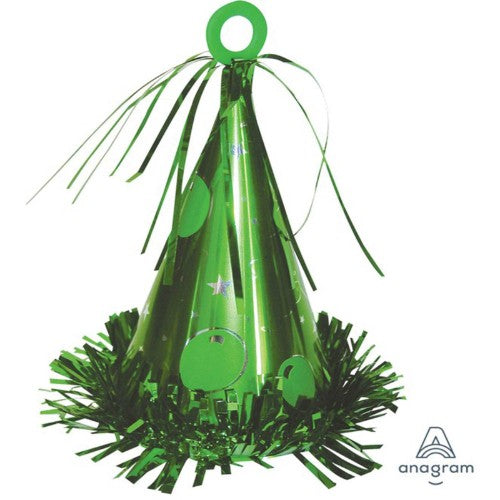 Vibrant green party hat weight for outdoor celebrations, ensuring hats stay secure and stylish during events.