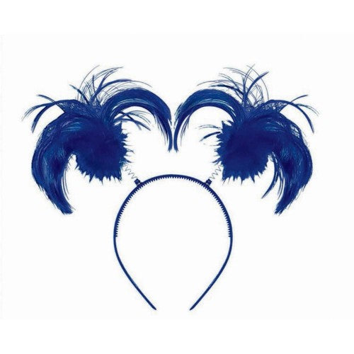 Navy headbopper with ponytail design, measuring 8x5 inches, ideal for fun hair accessories.