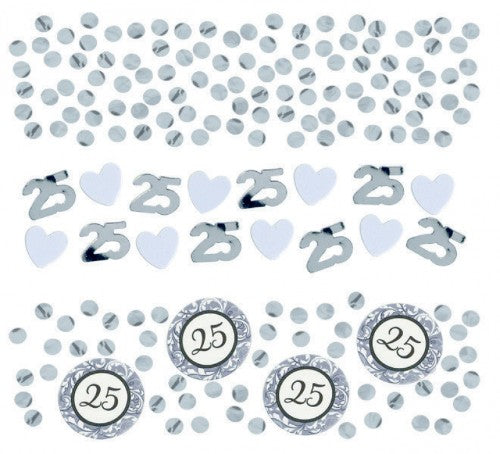 Vibrant 25th anniversary confetti blend, eco-friendly and perfect for adding sparkle to celebrations and gatherings.