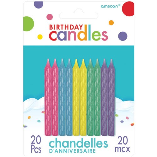 Spiral Candle - Asstorted Pastel (20 units) - Pack of 20