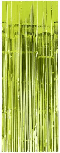 Chic 8'x3' metallic curtain in Kiwi color, perfect for modern homes, enhancing decor with elegance and light filtration.