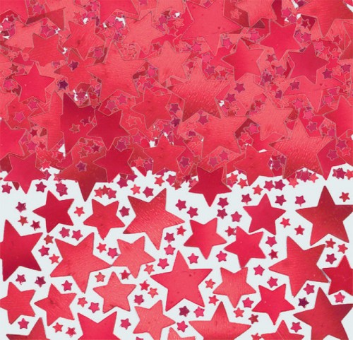 Vibrant red star confetti in a 70g bag, perfect for adding sparkle to any celebration or party decorations.