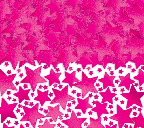 Pink star-shaped confetti, perfect for adding a whimsical touch to celebrations and eco-friendly events.