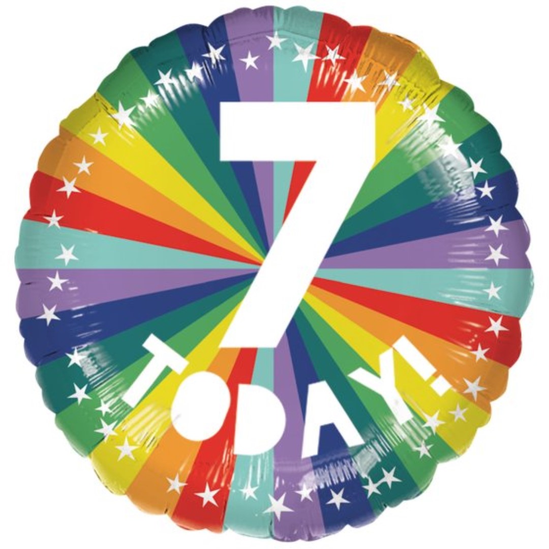 Vibrant 45cm Rainbow 7 Today decoration, perfect for brightening celebrations with colorful charm and eco-friendly design.