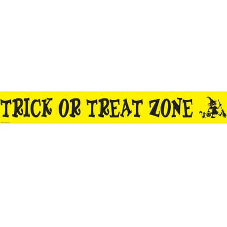Beistle Trick Or Treat Zone Party Tape featuring festive 'Trick Or Treat' design, perfect for Halloween decorations.