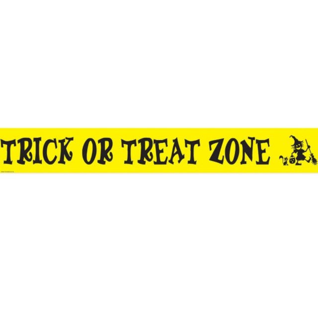 Beistle Trick Or Treat Zone Party Tape featuring festive 'Trick Or Treat' design, perfect for Halloween decorations.