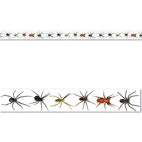 Beistle Spiders Party Tape adds a spooky touch with realistic spider graphics, perfect for Halloween decorations and parties.