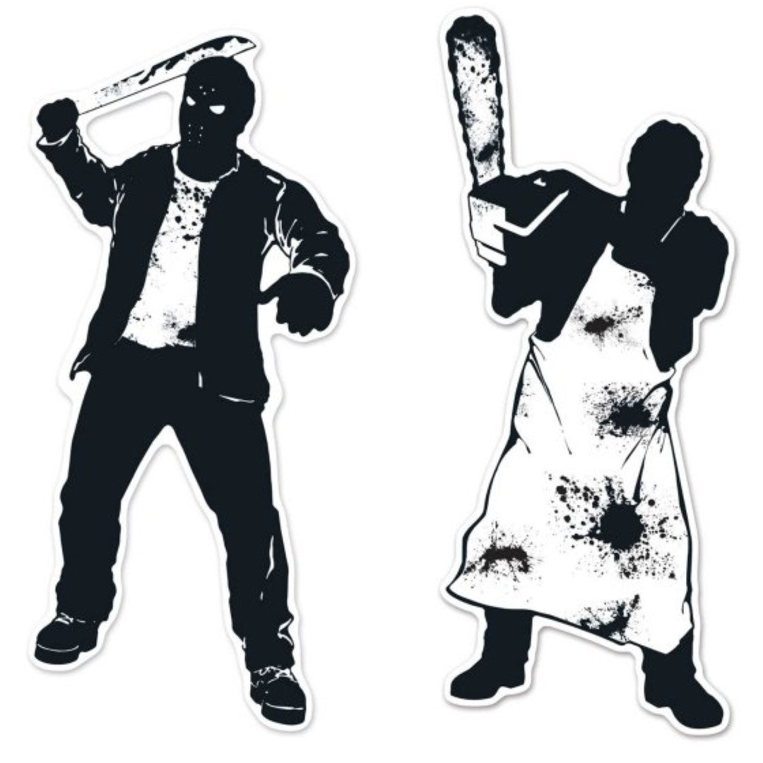 Beistle Psycho Silhouettes - spooky 75cm x 77cm decorations for Halloween parties, indoors or outdoors.