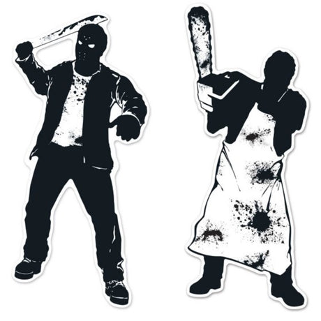 Beistle Psycho Silhouettes - spooky 75cm x 77cm decorations for Halloween parties, indoors or outdoors.