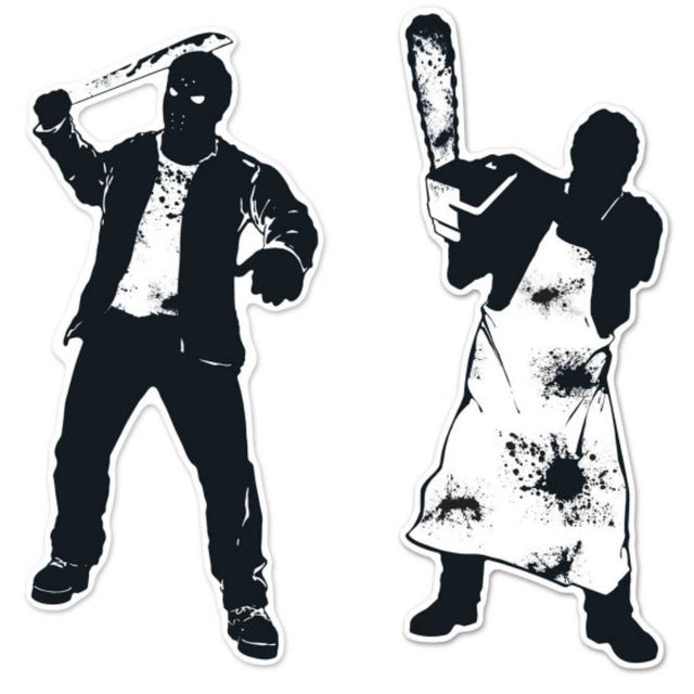 Beistle Psycho Silhouettes - spooky 75cm x 77cm decorations for Halloween parties, indoors or outdoors.