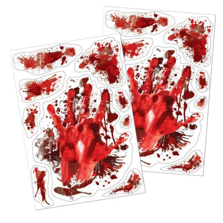 Beistle Blood Splatter Clings - Pack of 2, detailed and easy-to-apply Halloween window and wall decorations.