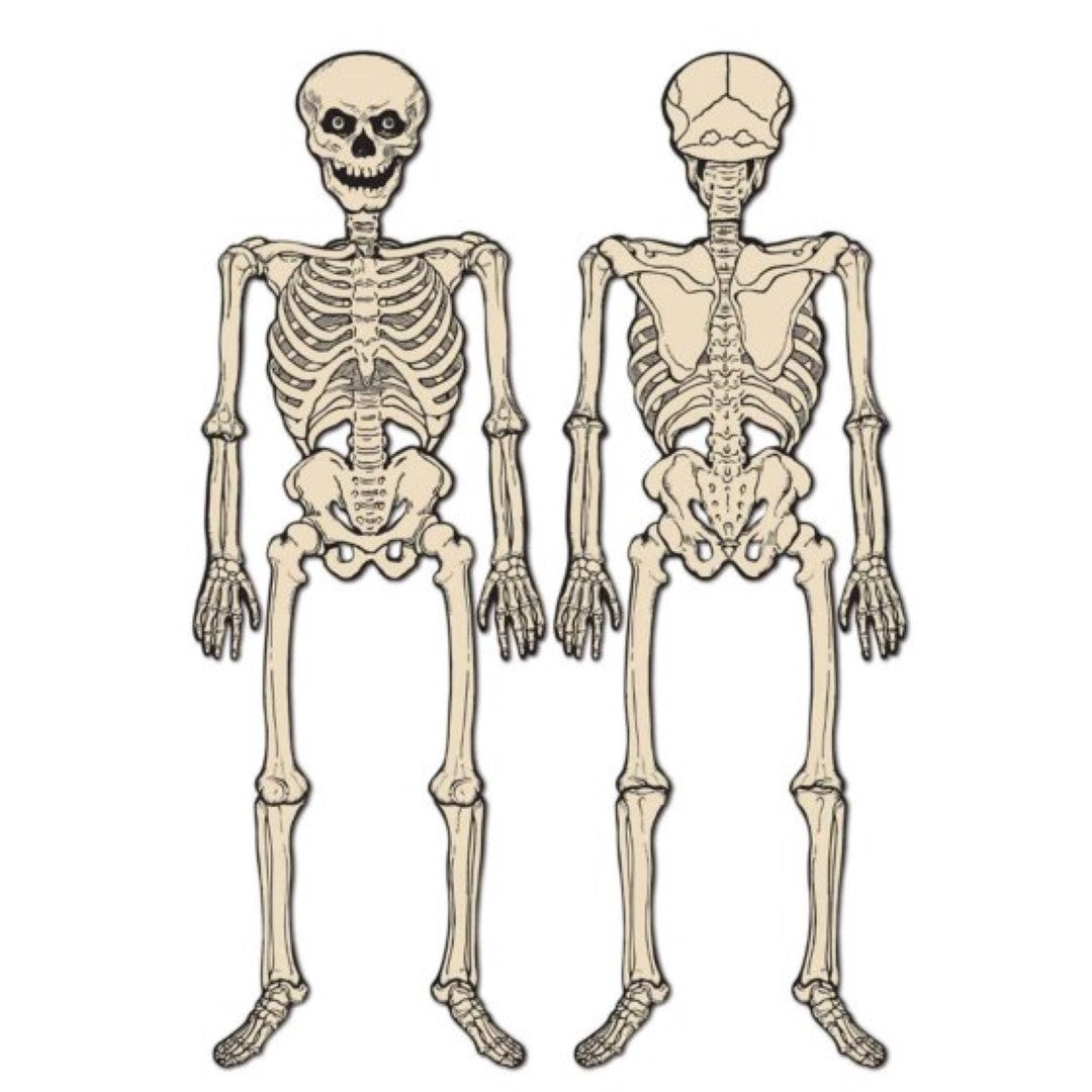 Beistle Vintage Halloween Jointed Skeleton, 129cm with movable limbs for spooky Halloween decor and versatile seasonal use.