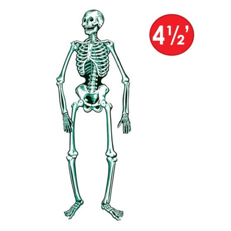 Beistle Jointed Skeleton, 140cm, perfect for spooky Halloween decor and easy to position for indoor or outdoor displays.