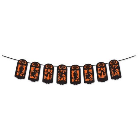 Beistle Vintage Halloween Window Banner, 183cm, colorful designs, perfect for spooky decor and Halloween festivities.