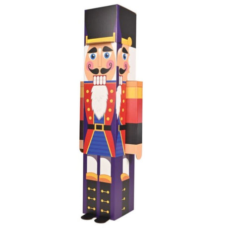 Life-sized Beistle 3-D Nutcracker Prop, colorful and detailed, perfect for Christmas decor and holiday celebrations.