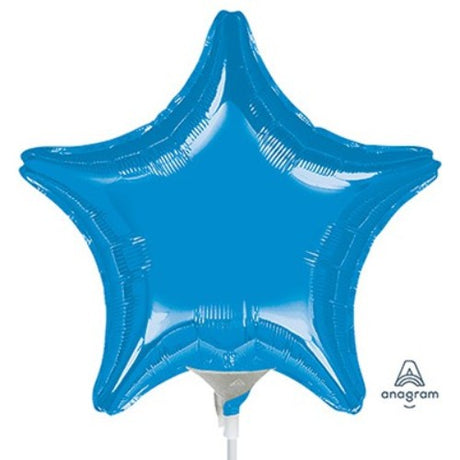 10cm vibrant blue star-shaped foil balloon, perfect for festive occasions and party decorations.
