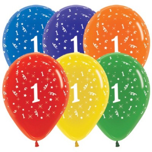 Balloons Age 1 Jewel Crystal Assortment - Pack of 25