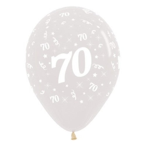 Balloons Age 70 Jewel Crystal Clear - Pack of 25